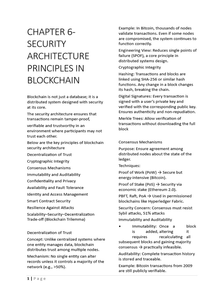 Blockchain Security Architecture Principles | PDF | Bitcoin ...