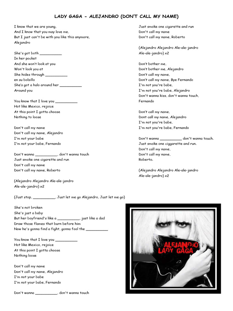 Lady Gaga - Alejandro | PDF | Songs | Political Songs