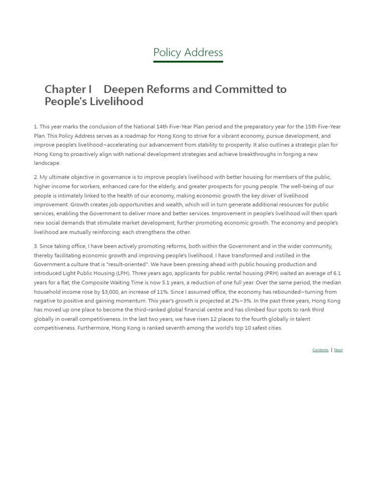 01 Policy Address - The Chief Executive's 2025 Policy Address | PDF ...