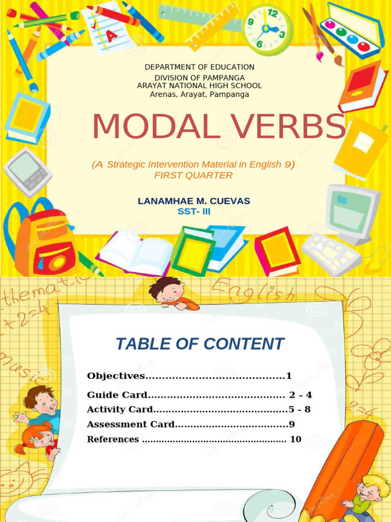 Modal Verbs Guide for English 9 Students | PDF | Linguistics | Learning