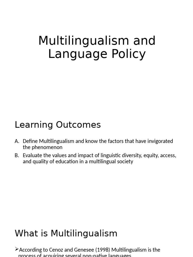 Multilingualism and Language Policy Insights | PDF | Multilingualism ...