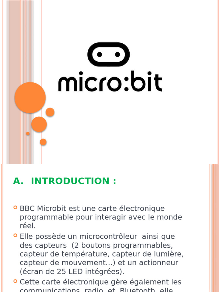 Introduction au BBC Microbit et Makecode | PDF