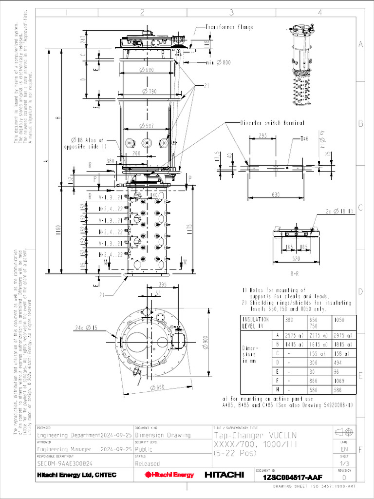 Tap-Changer Dimension Drawing VUCLLN | PDF