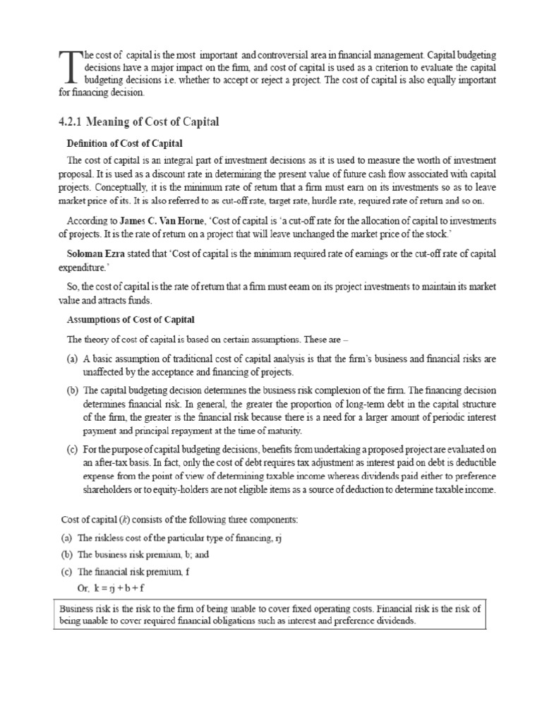 Understanding Cost of Capital | PDF