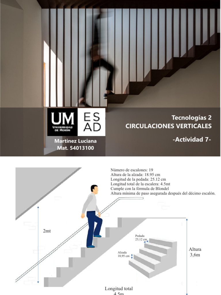 Diseño de Escalera y Rampa 3.6m | PDF