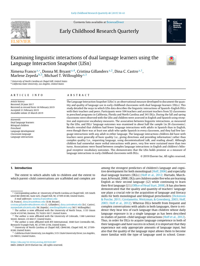 Language Interaction Snapshot (LISn) | PDF | Language Development ...