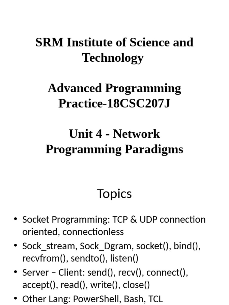 Network Programming Paradigms in Python | PDF | Network Socket ...
