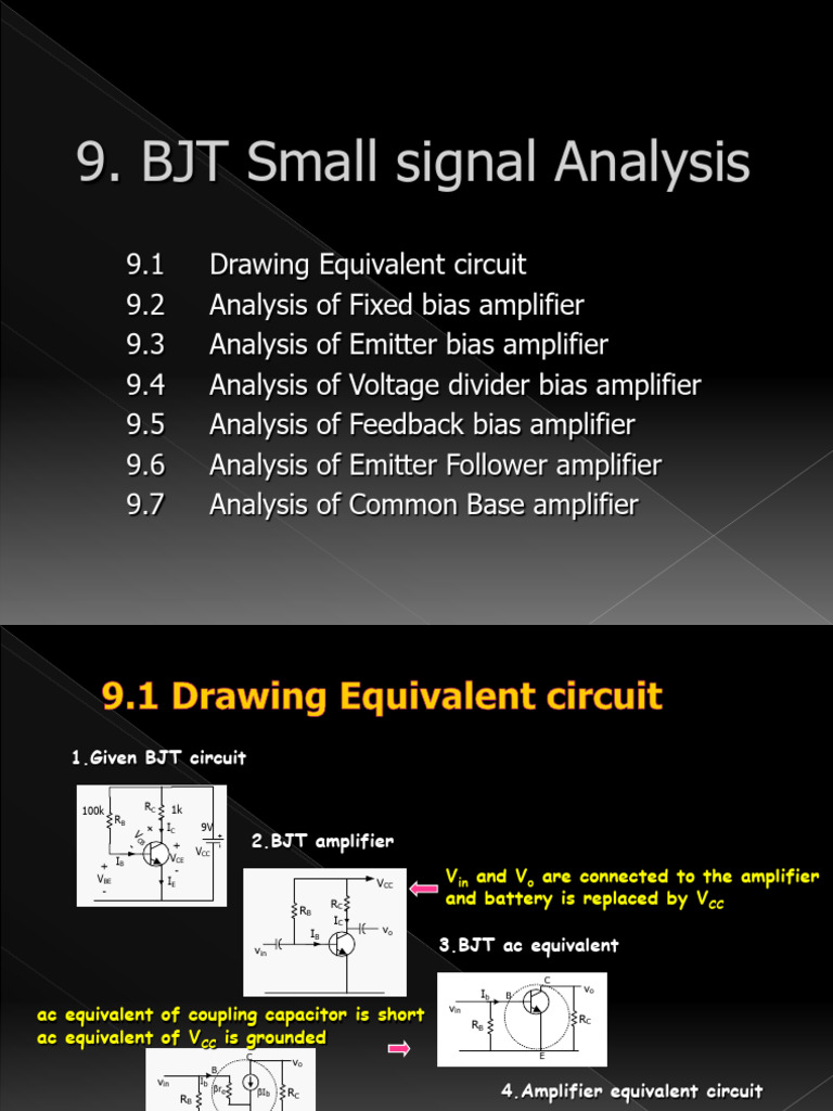 BJT Small Signal Amplifier Analysis | PDF | Bipolar Junction Transistor ...