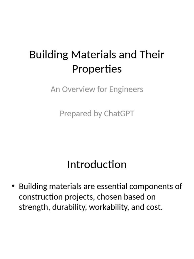 Essential Building Materials Overview | PDF