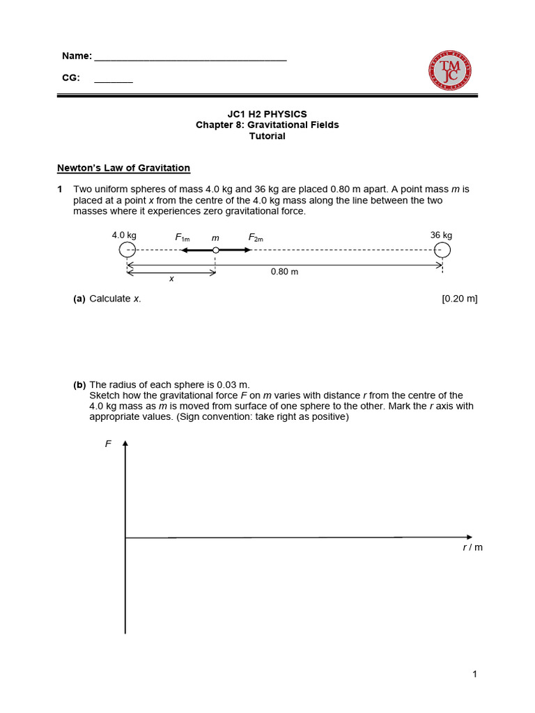 Gravitational Fields: Physics Tutorial Guide | PDF | Orbit | Mass