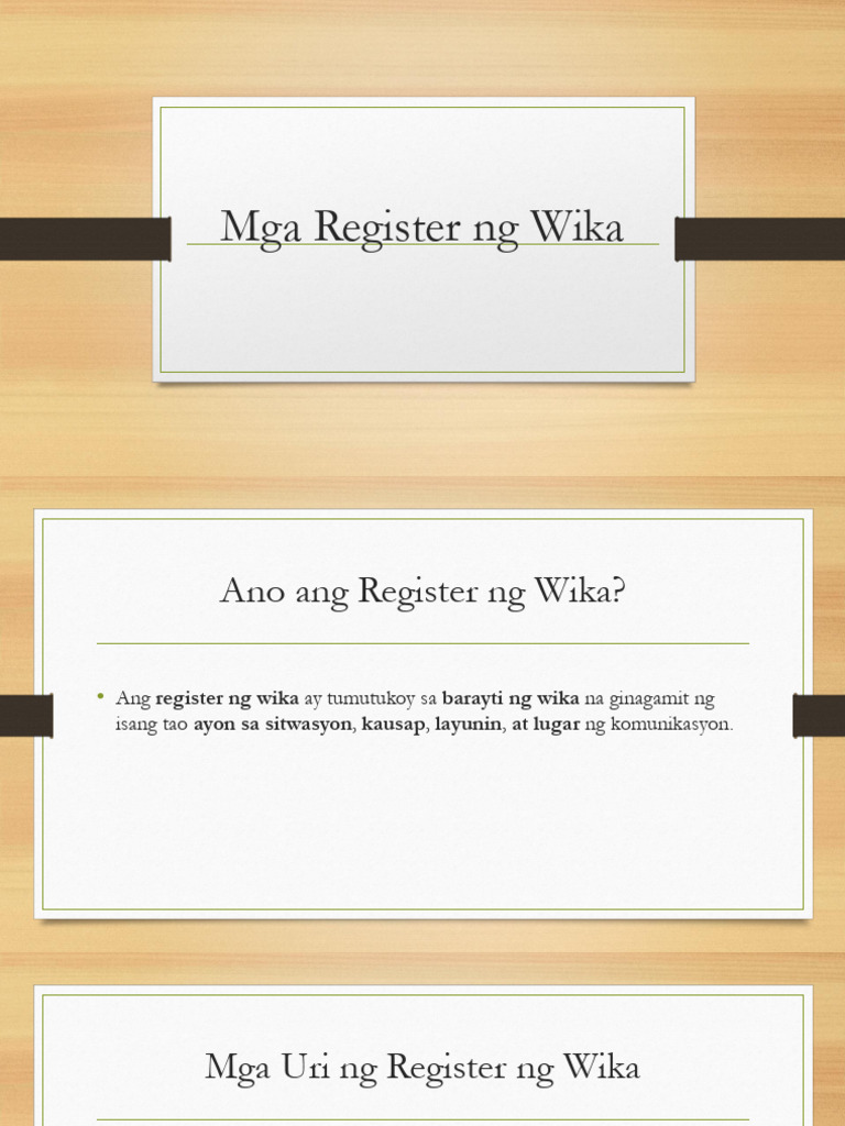 Group 7 Mga IBA'T IBANG Register NG Wika | PDF