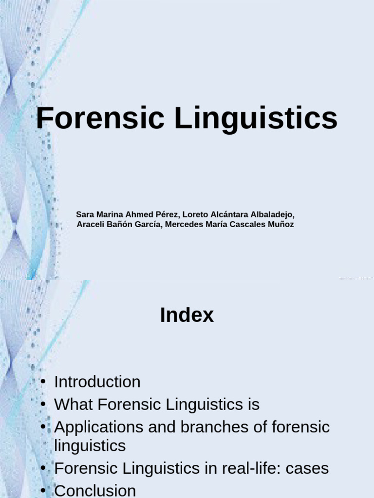 Forensic Linguistics: Applications & Cases | PDF | Linguistics ...