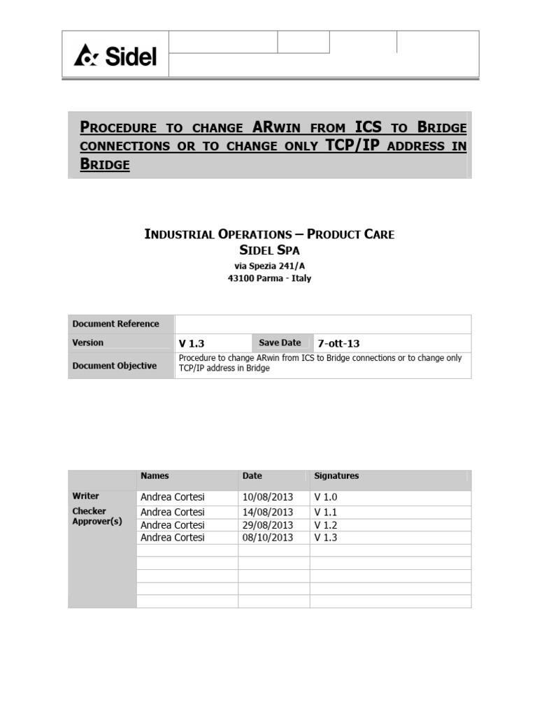 HMI001 -Procedure to Change ARwin From ICS to Bridge Connection or to ...
