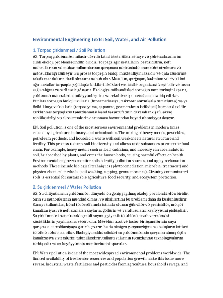 Ecology Pollution Texts | PDF