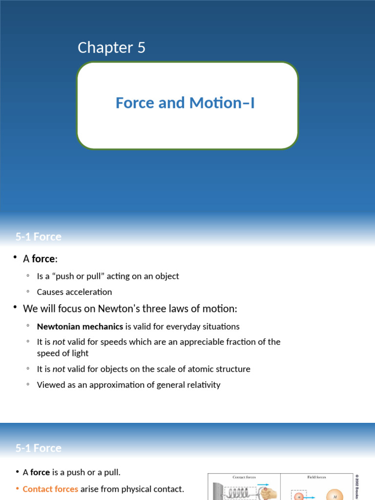 Ch5 Force+and+Motion+I MH | PDF | Force | Weight