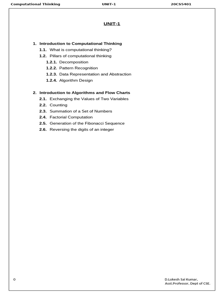 Introduction to Computational Thinking | PDF | Thought | Pattern ...