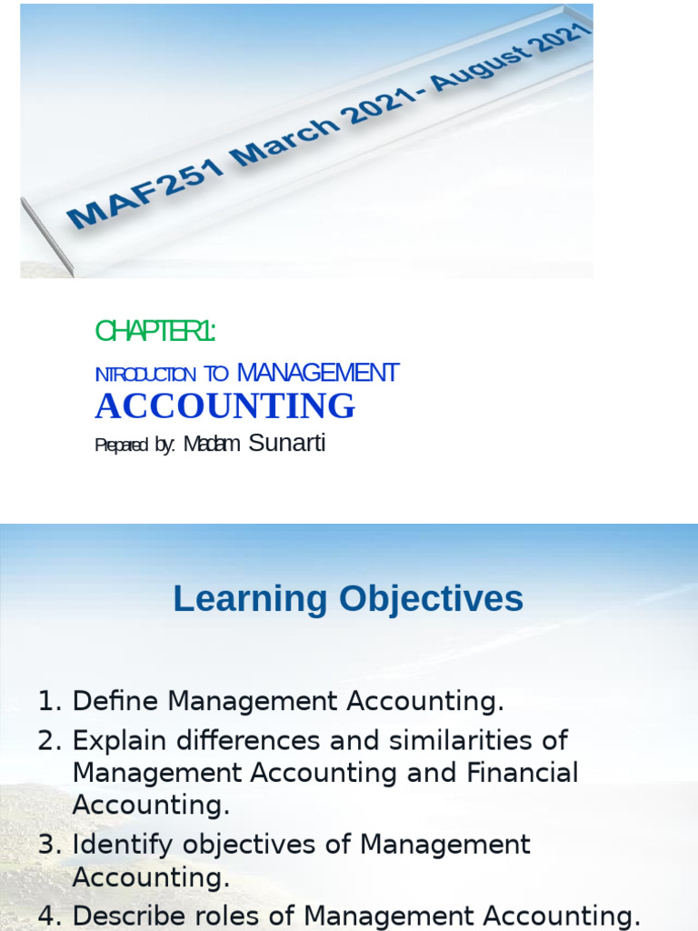 Introduction to Management Accounting | PDF | Management Accounting ...