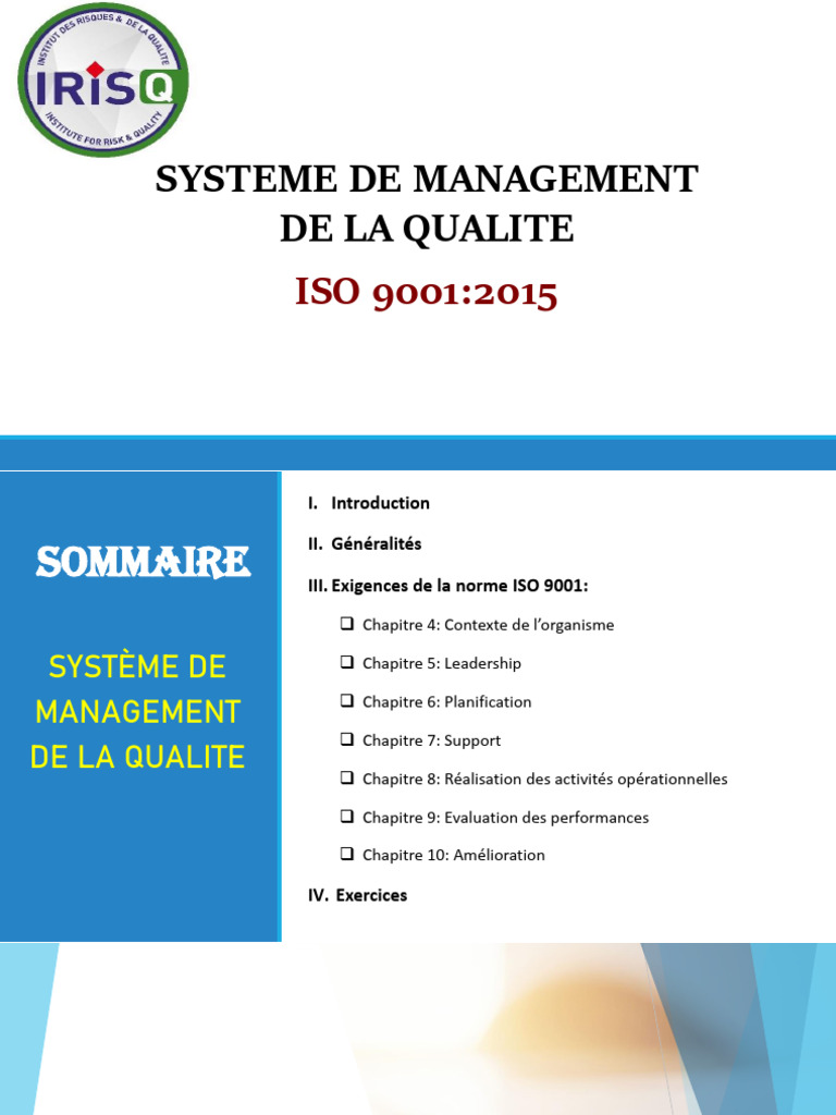 Cours Smq Iso 9001 | PDF | Système de management de la qualité ...
