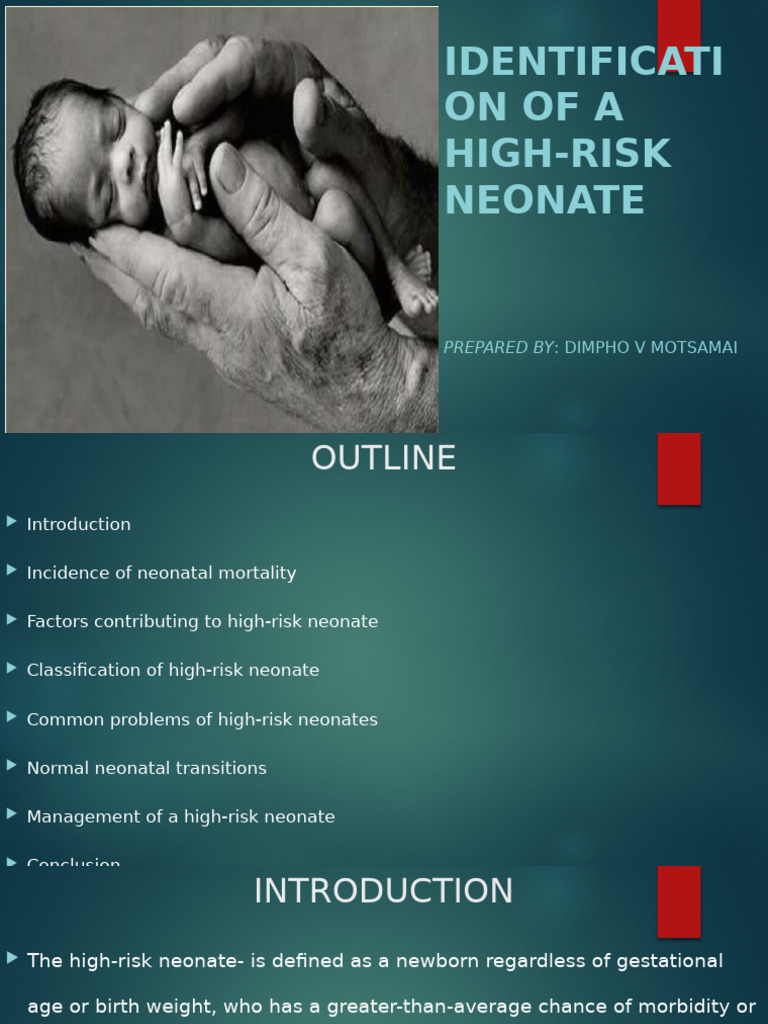 Identification of A High Risk Neonate | PDF | Preterm Birth | Infant ...