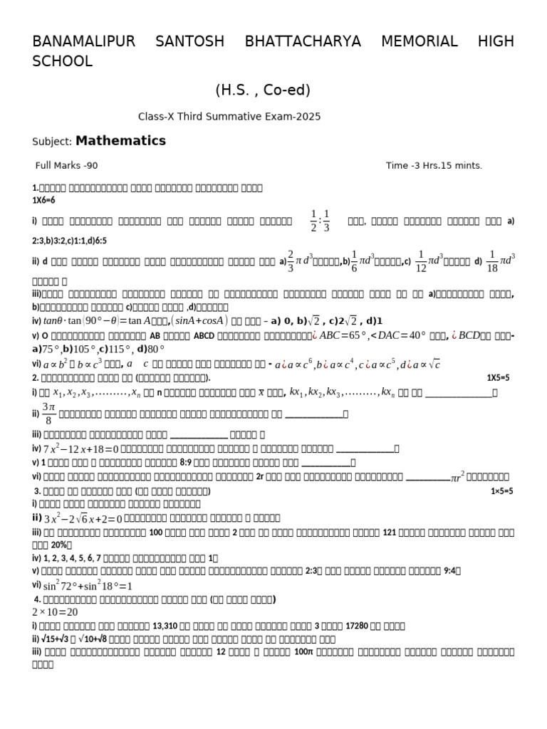 Mathematics 25 III X | PDF