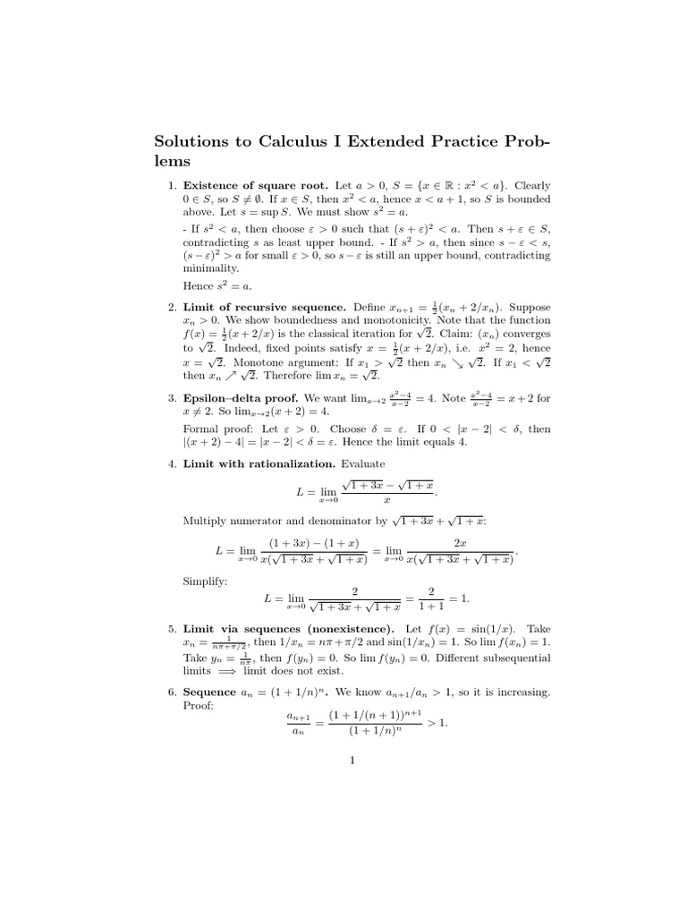 assignment on Calculus- MAT - 1000 | PDF | Limit (Mathematics) | Analysis