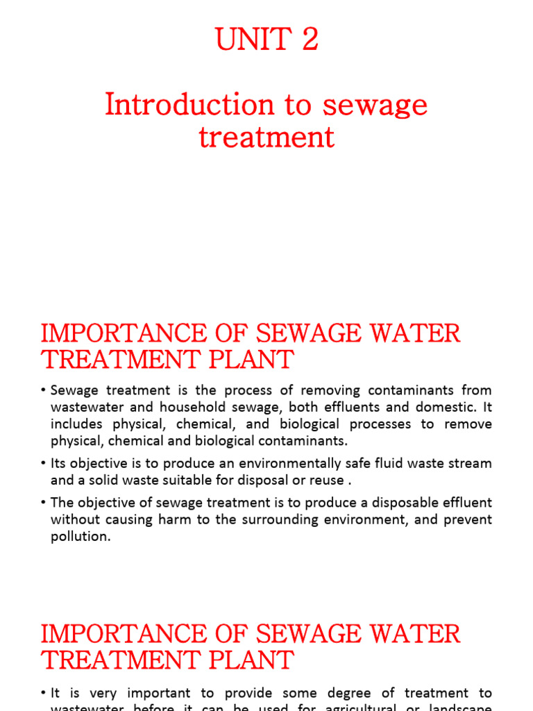 Sewage Treatment Processes Explained | PDF | Sewage Treatment ...