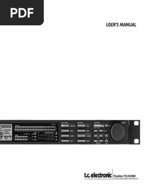 TC Electronic Finalizer 96k Manual | PDF | Equalization (Audio