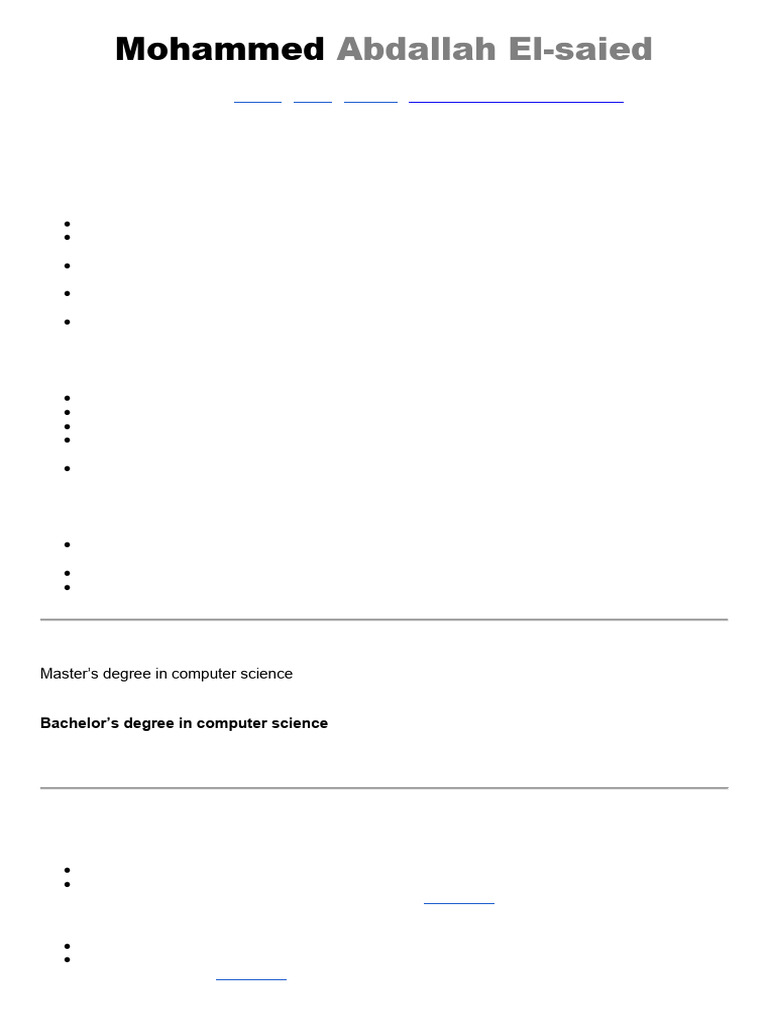 Mohammed El-Saied: SRE & Full Stack Developer | PDF | Systems ...
