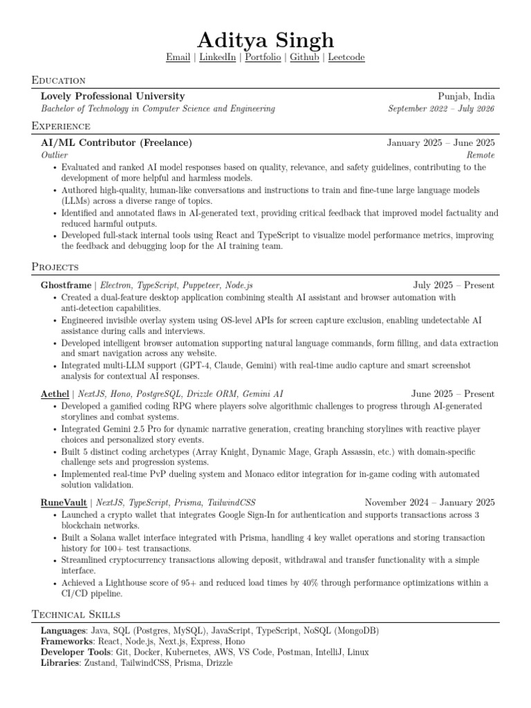 Aditya Singh: AI/ML Developer Portfolio | PDF | Artificial Intelligence ...
