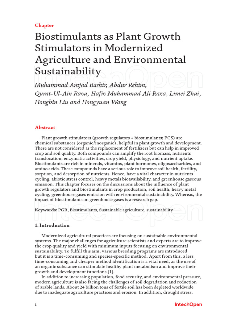 Biostimulants in Sustainable Agriculture | PDF | Soil | Agriculture