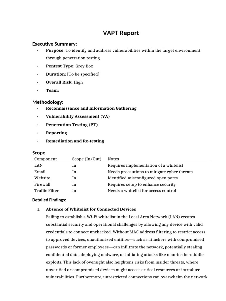 VAPT Test Report Summary | PDF | Phishing | Security