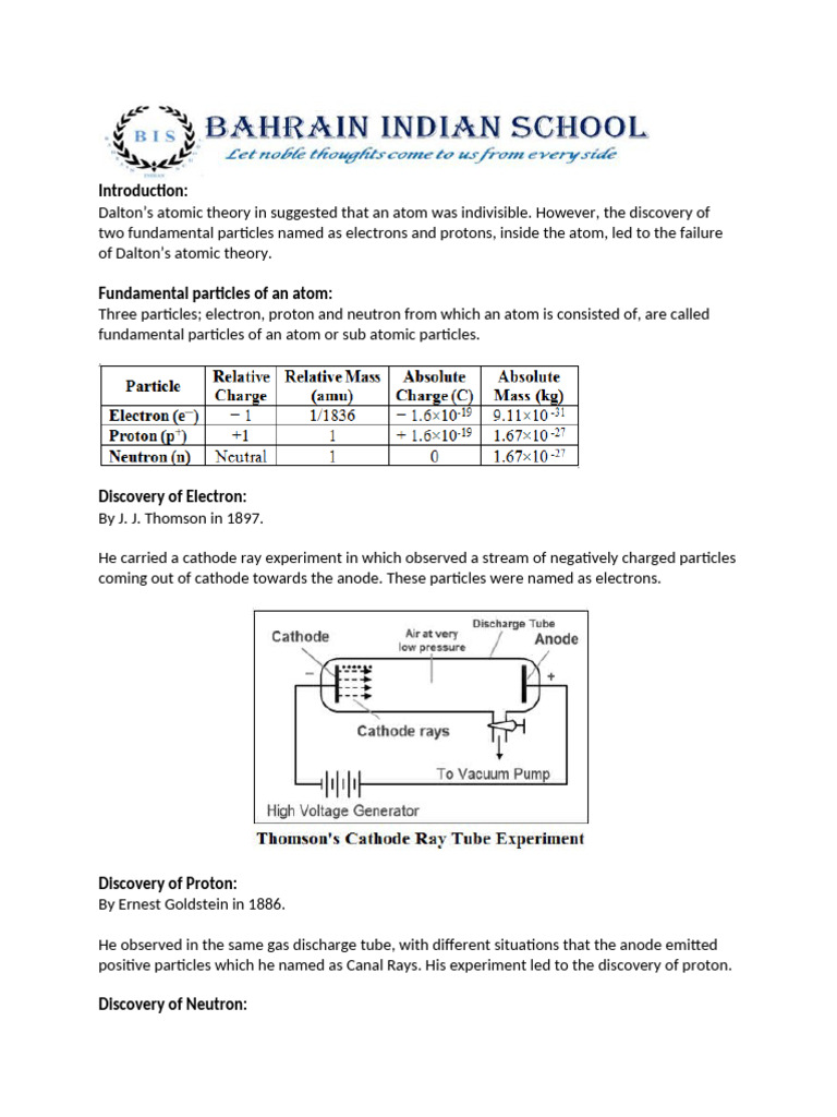 Overview of Atomic Structure and Models | PDF | Atoms | Atomic Nucleus