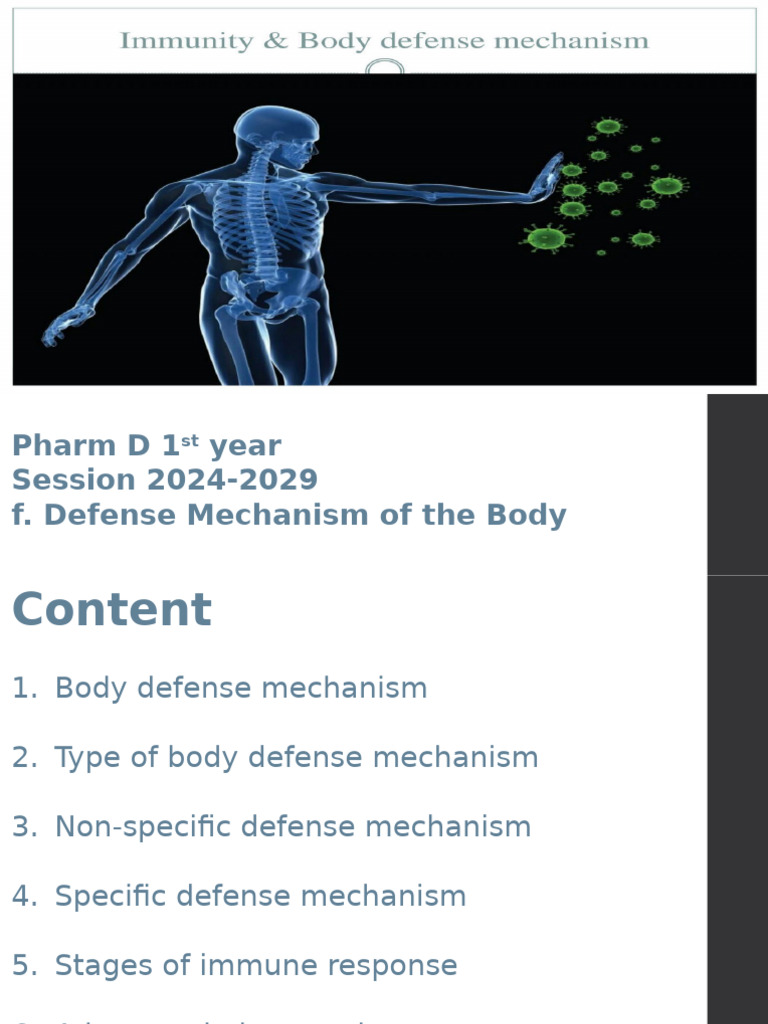 Body Defense Mechanisms in Pharm D | PDF