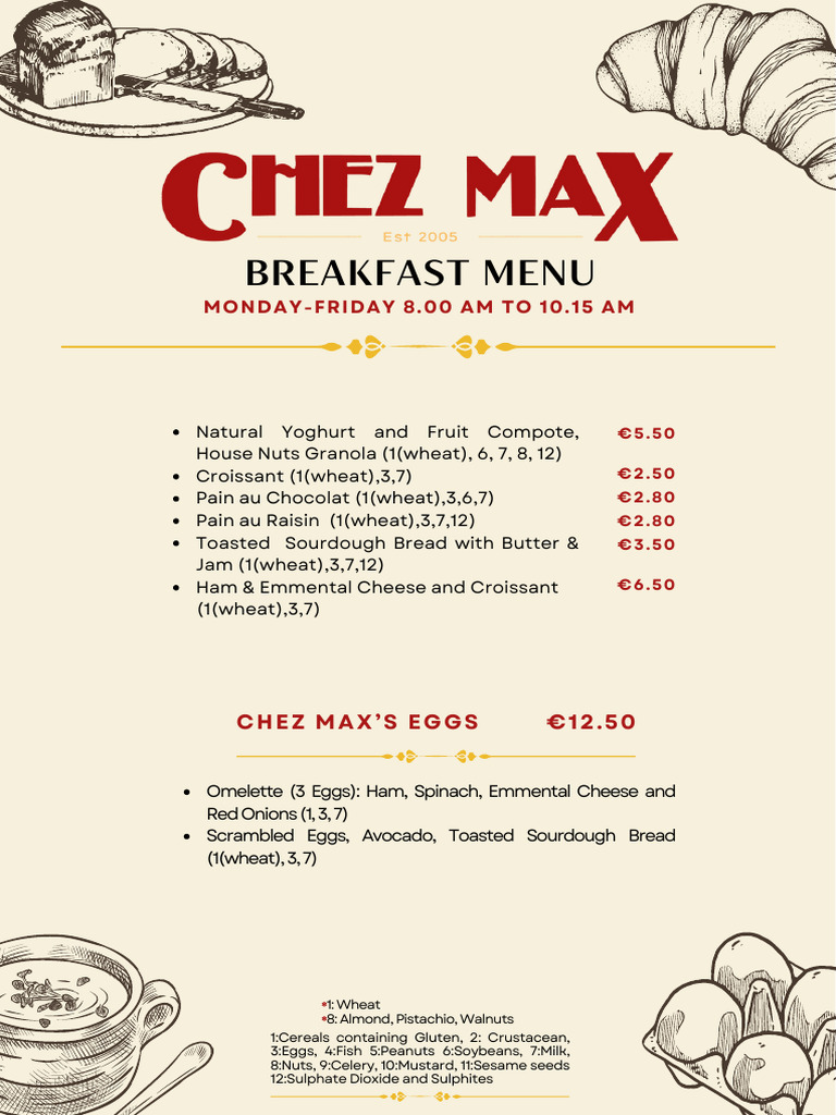 Breakfast Menu at Chez Max | PDF