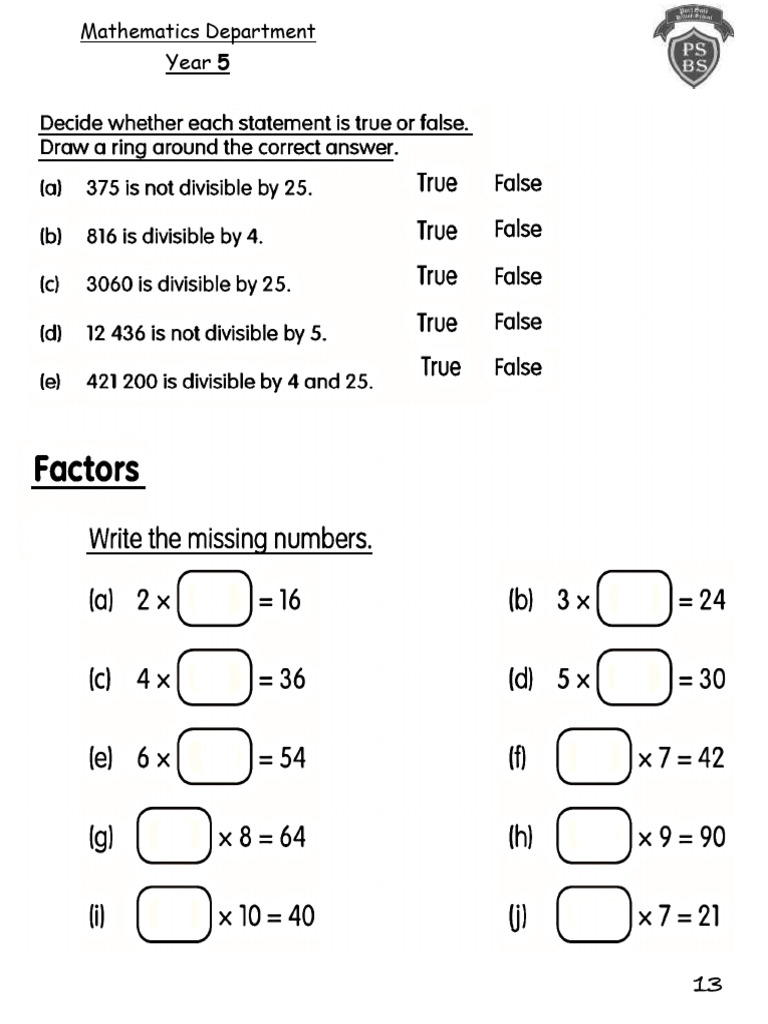 Year 5 Mathematics Curriculum Overview | PDF