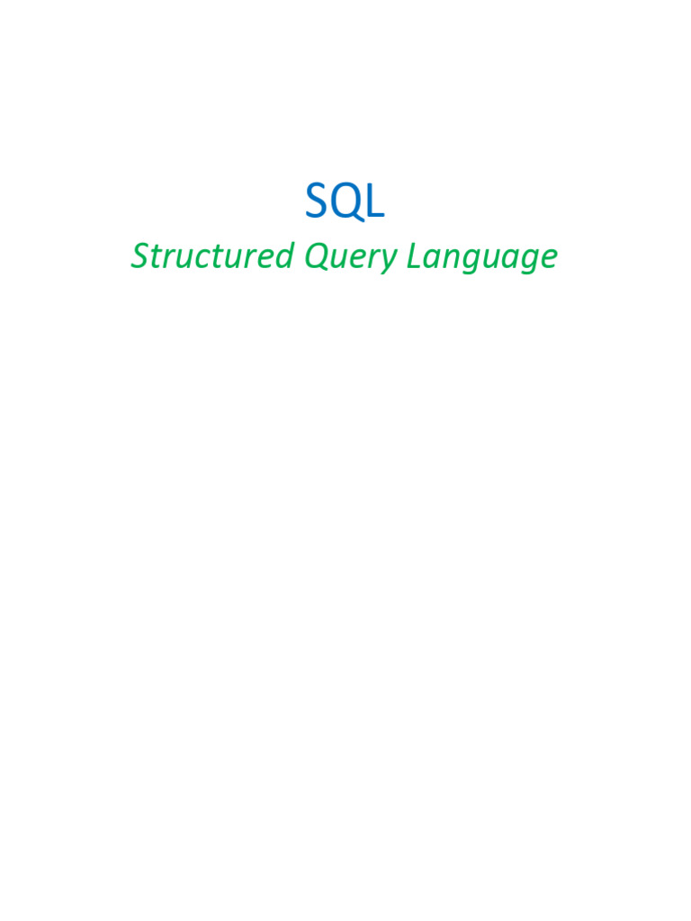 SQL Basics: Structure, Data Types, Commands | PDF | String (Computer ...
