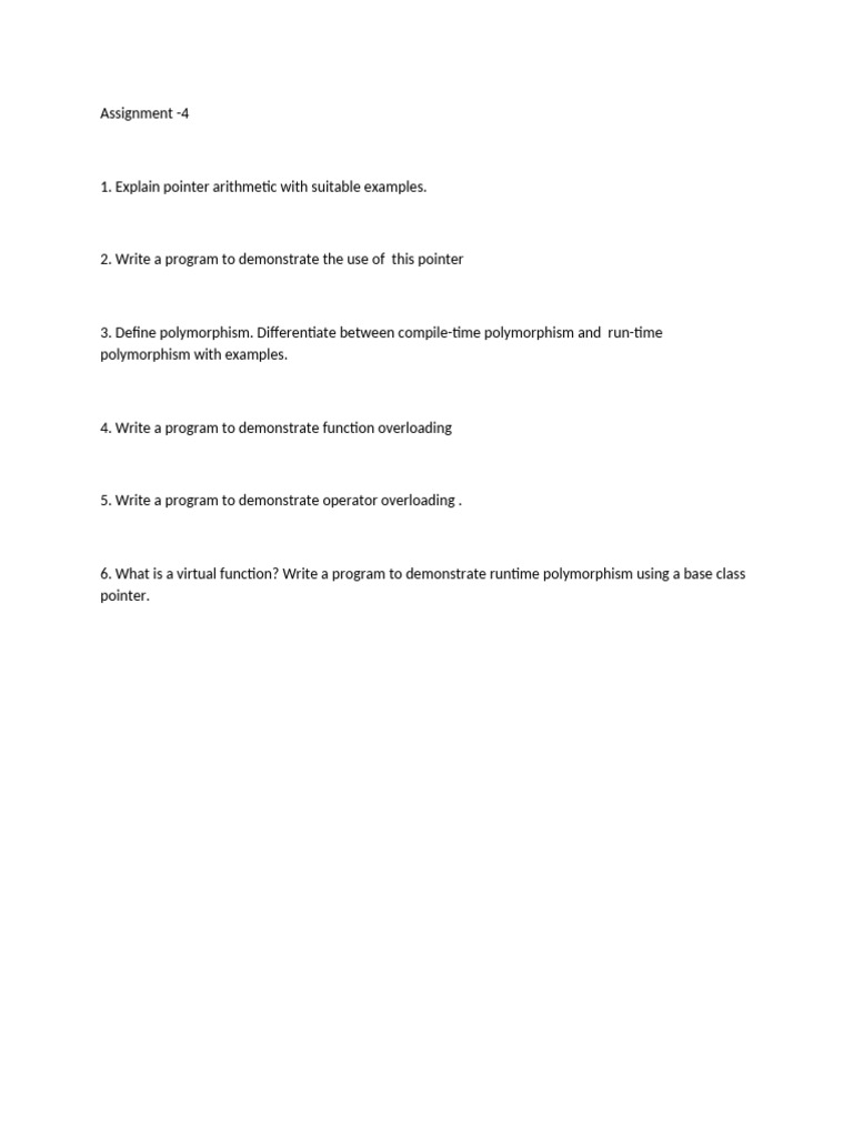 Pointer Arithmetic and Polymorphism Explained | PDF