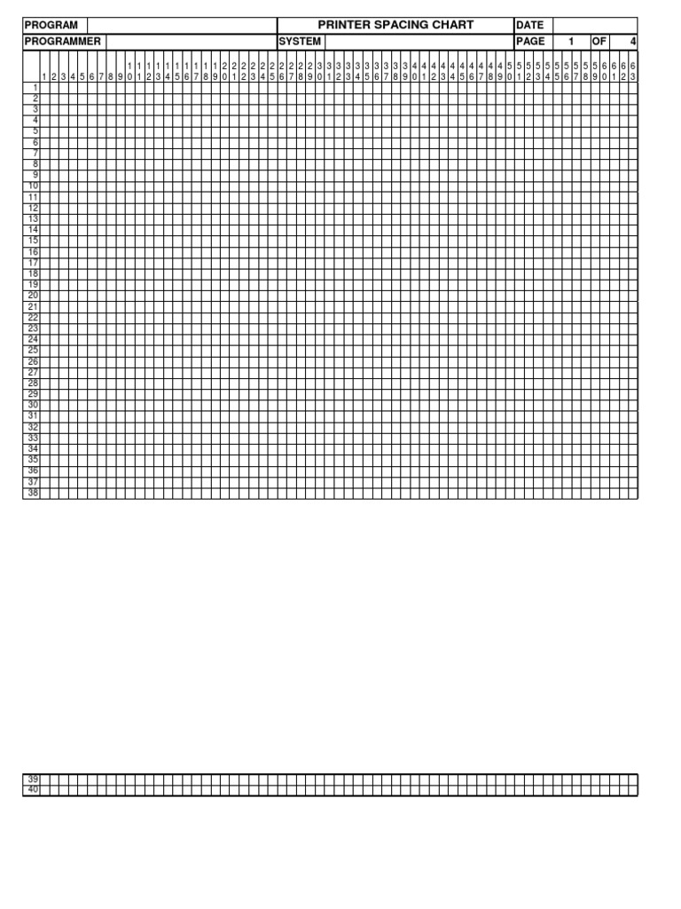 Printer Spacing Chart Overview | PDF