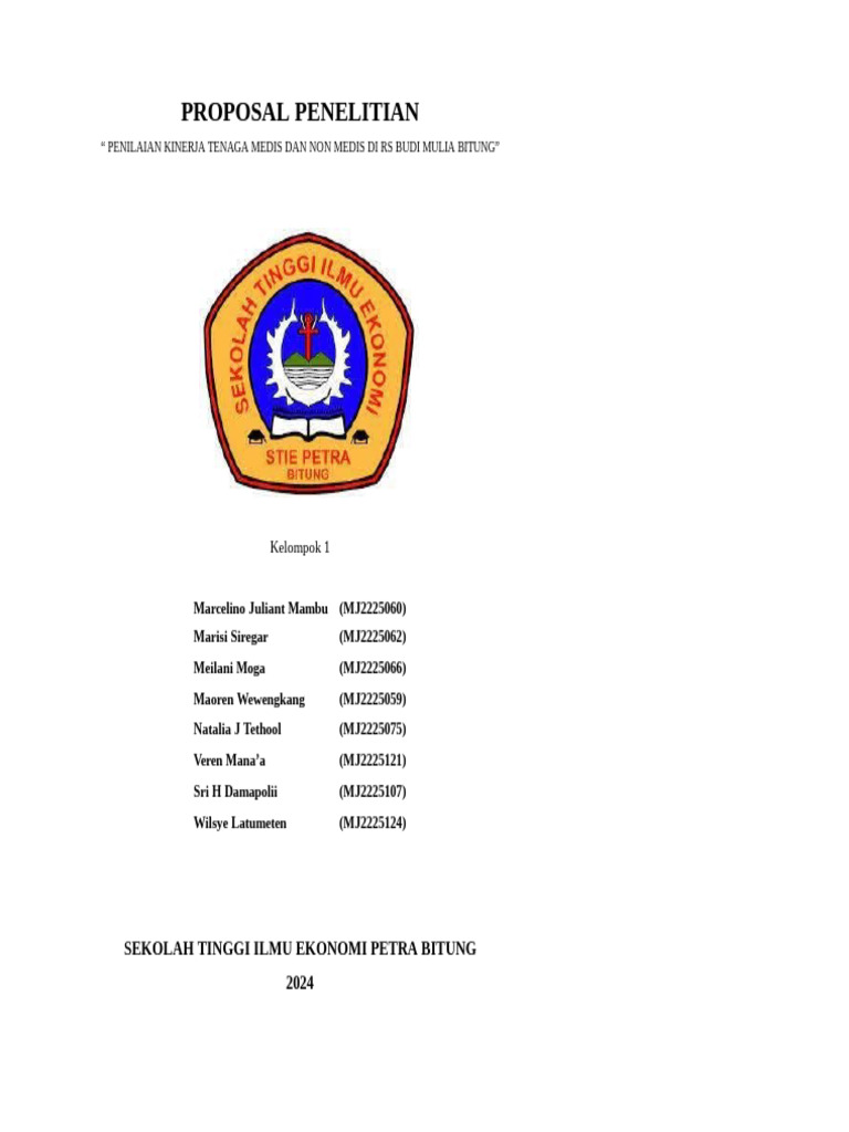 PROPOSAL PENELITIAN Kelompok 1 | PDF
