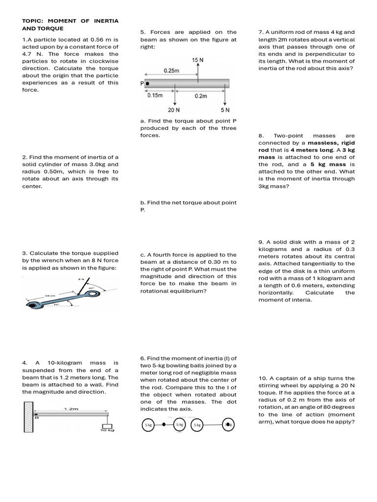 Rotational Motion Practice Problems | PDF | Rotation Around A Fixed ...