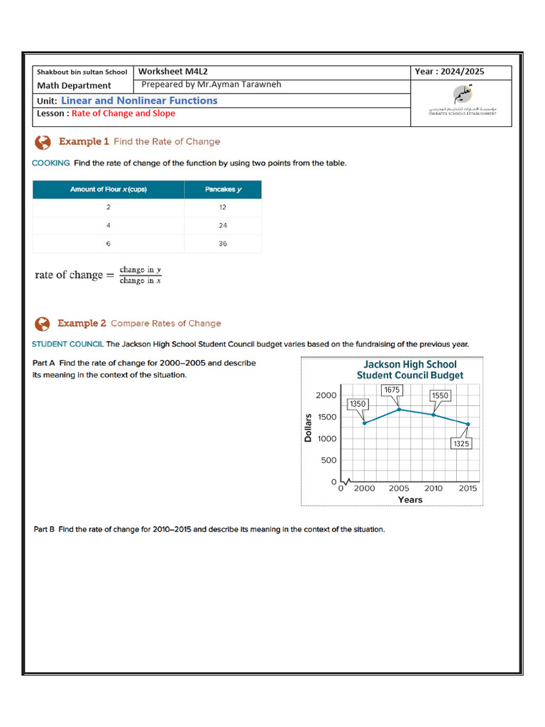 Linear vs Nonlinear Functions Worksheet | PDF