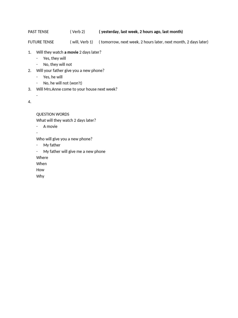 Understanding Past and Future Tenses | PDF