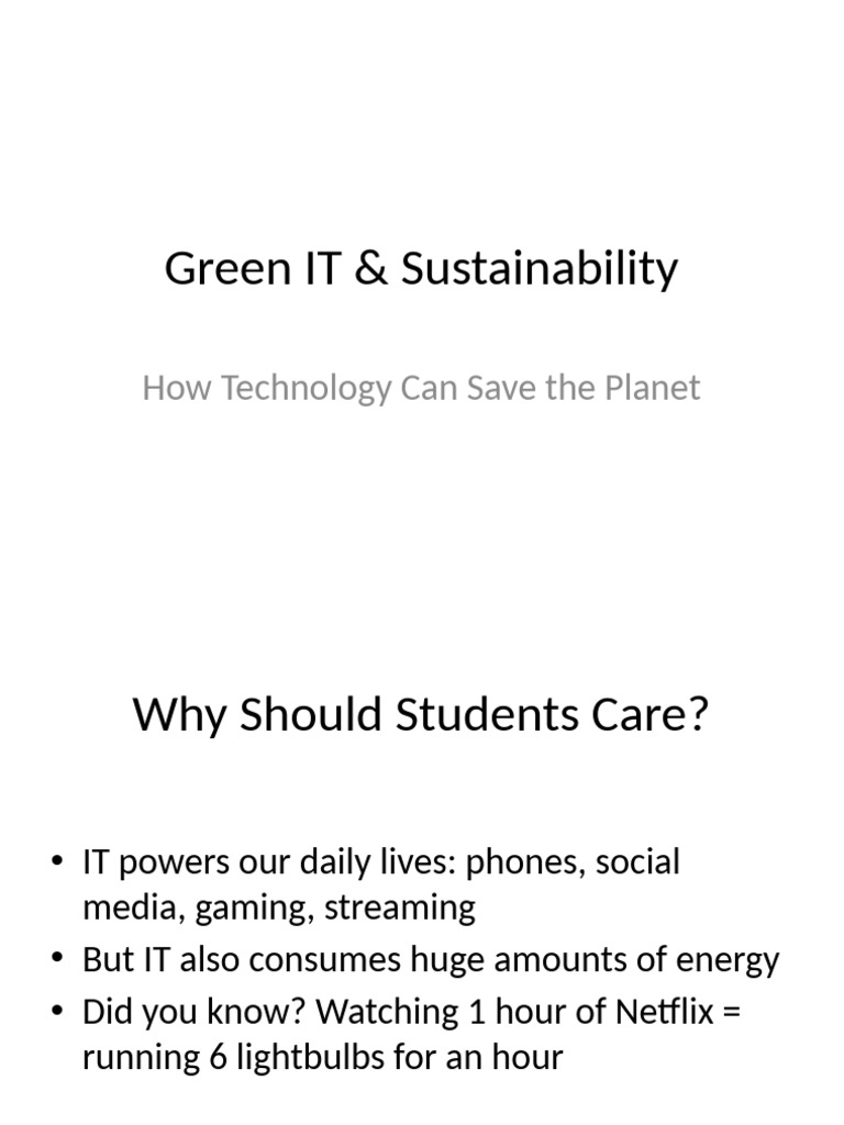 Green IT: Sustainable Tech Practices | PDF