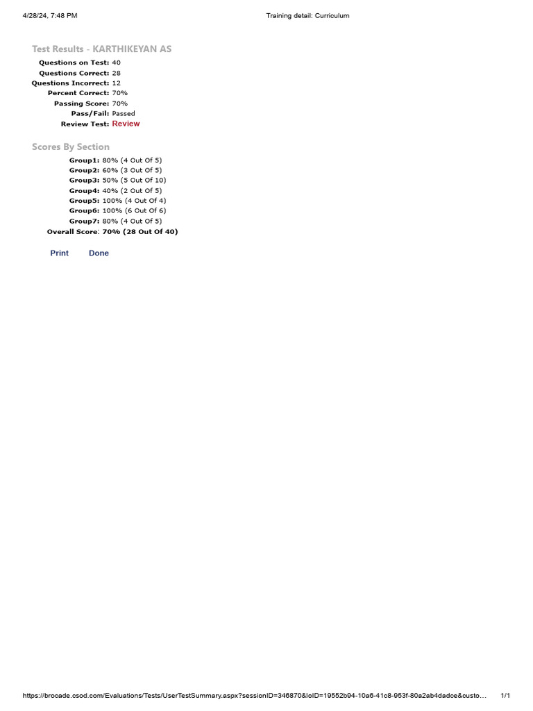 Training Detail - Curriculum | PDF