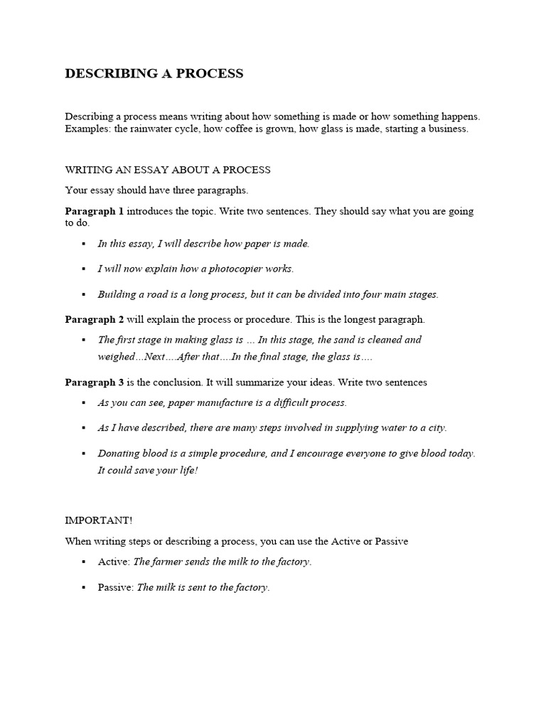 How to Describe a Process | PDF | Chocolate | Knowledge