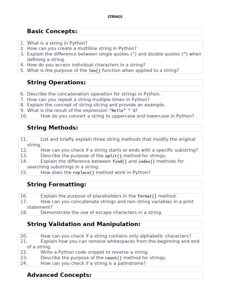Python String Basics and Operations | PDF