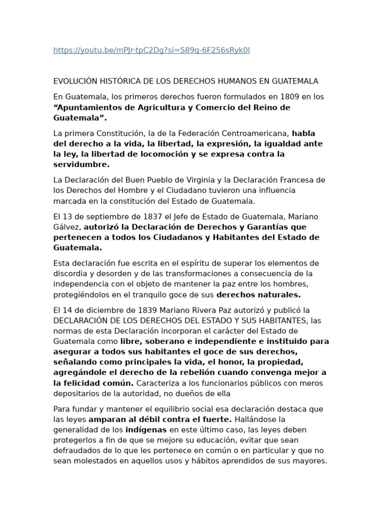 Evolución de los Derechos Humanos en Guatemala | PDF | Guatemala ...