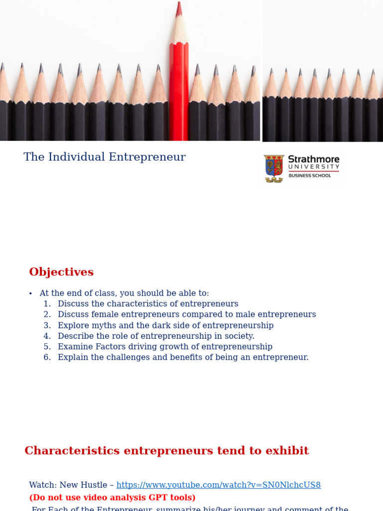 Topic 2 The Individual Entrepreneur | PDF | Entrepreneurship ...