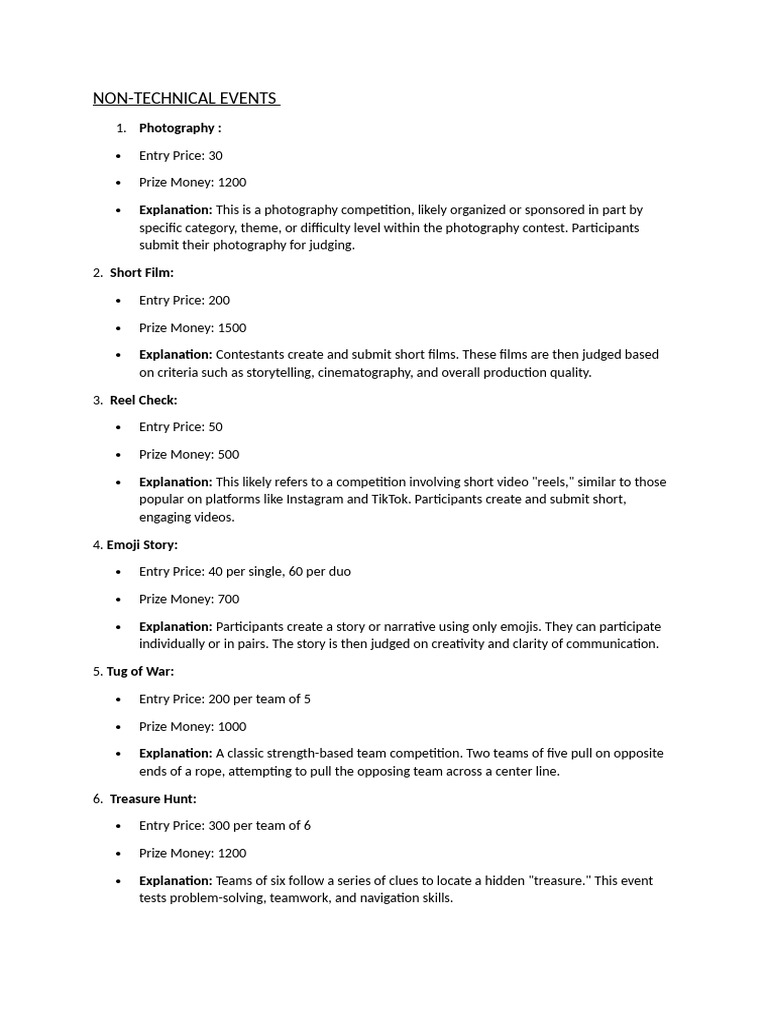 Non-Technical and Technical Event Overview | PDF | Engineering ...