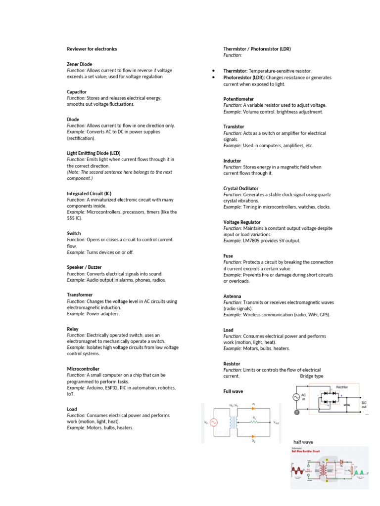 Essential Electronic Components Guide | PDF | Electrical Network ...